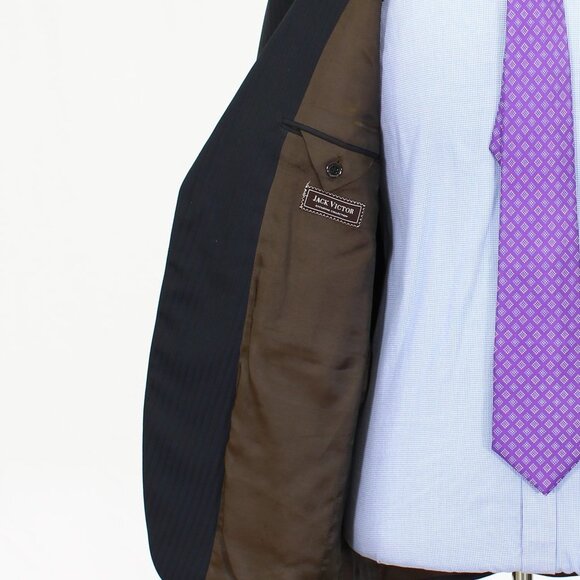 Jack Victor 40R 36x31 Brown Striped 2-Button Suit R316 - Picture 11 of 16